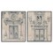 Stupell Industries Pencil Sketch Ornate Door 2 pc Framed Giclee Wall Art Set Design by June Erica Vess